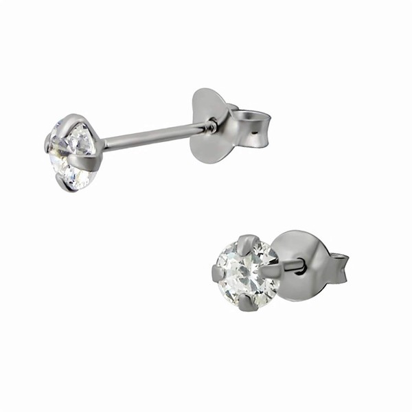 SilberDream Earrings 4 mm for Women 925 Silver Stud Earrings