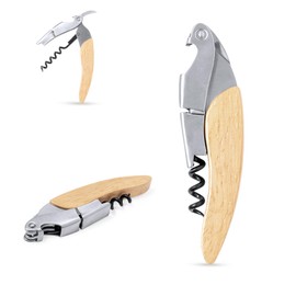Iroko Professional Robust Elegant Stainless Steel Corkscrew with Wooden Handle – Wine Opener – Waiters Corks – Manual Corkscrew