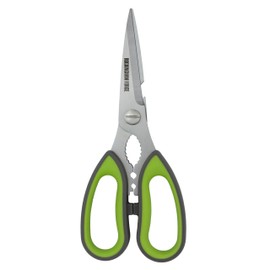Rockingham Forge Sharp Kitchen Scissors with Nut Cracker and Bottle Opener, Rust Resistant Stainless Steel Blades, 9 CM, Green and Grey