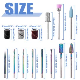 Bestgle Nail Drill Bits Set 10 Pcs Tungsten Carbide Nail File Bits and 75 Pcs Nail Sanding Bands with 1 Pc Mandrel Bit Gel Acrylic Nails Cuticle Remove Bits Electric Rotary Burrs for Nail Manicure Pedicure