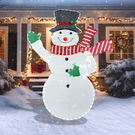 Taman Christmas Snowman Lighted Decorations, LED Light Up Outdoor Lighted Holiday Displays Gift for Home Garden Party Yard Porch Decor