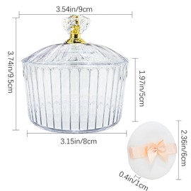 2 Pieces Body Powder Puff and Container