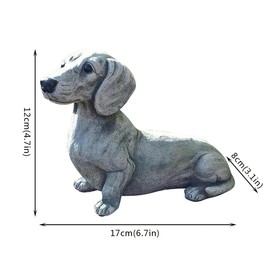 CXWLD 1 Piece Polyresin Garden Dachshund Statue Outdoor Ornament Yard Dog Statue Realistic Animal Sculpture Dog Lover Gift