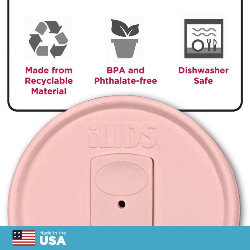 iLIDS Mason Jar Drink Lid, Regular Mouth, USA Made, Pale