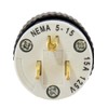 Industrial 4 Pack 15A 125V NEMA 5-15P STRAIGHT BLADE PLUG