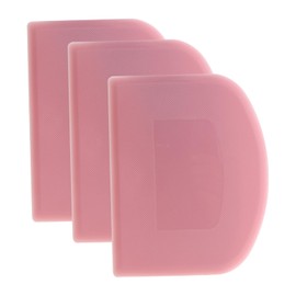 Caishun 3PCS Pink Food Grade PP Plastic Bench Food Scrapers 12cm Multifunctional Kitchen Pastry Cutting Tool Flours Spatula Suitable for Spade Cream Fudge Cheese