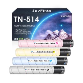 SavFinto TN514 TN-514 TN-324 Toner Cartridges Replacement for Konica Minolta Bizhub C258 C308 C368 C454 C458 C554 C558 C658 258E 308E 368E 454E 458E 554E 558E 658E Printer (BCMY, 4-Pack)
