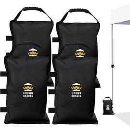 CROWN SHADES Sand Bags for Canopy Legs (112 LBS) Sandbags for Weight, Canopy Tent Weights, Pop Up Tent Weights Bags, Black (Without Sand)
