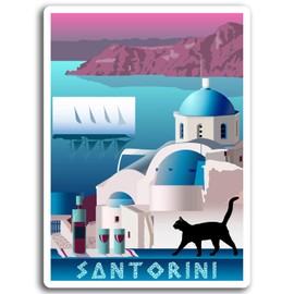 2 x 10cm Santorini Greece Vinyl Stickers - Aegean Sticker Laptop Luggage #17034 (10cm Tall)