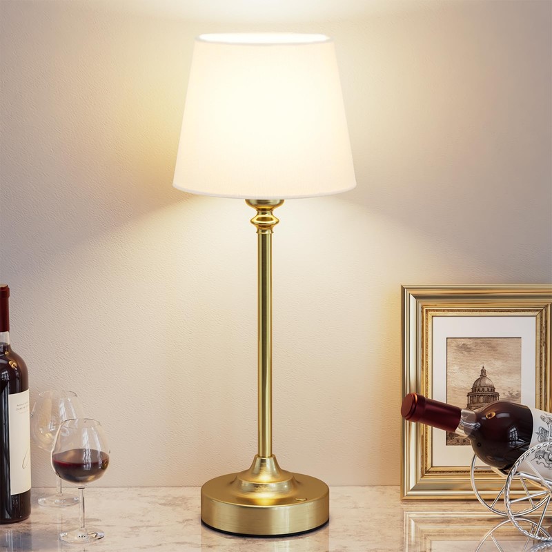 Cordless Table Lamp Rechargeable Gold - 1 Pack Brass 4000mAH