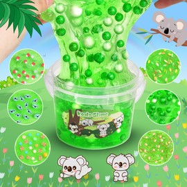 Joytry Koala Slime Kit 10oz, Vibrant Green Clear Slime Bucket for Kids Ages 8-12 with Various Add-ins, Non-Sticky & Stretchy, Slimes Party Favors Birthday, DIY Sensory Toys