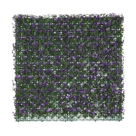 SunnyRoyal 3 Pcs Artificial Boxwood Panels 20"x20" Pivacy Ivy Fence Screen Greenery Garden Fencing for Ourdoor Indoor Backyard Fence Decoration,Purple Buxus with Backing