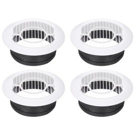 PATIKIL 6 Inch Round Air Vent Cover, 4 Pcs ABS Louver Soffit Vents with Screen Ceiling Diffuser Grill Cover for Bathroom Kitchen Home Office Ventilation
