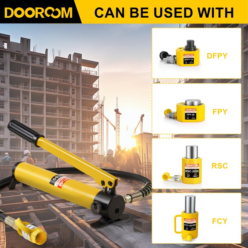 DOOROOM CP-180 Hydraulic Hand Pump,Hand Operated Pump Suitable for Separate