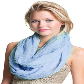 CJ Apparel Baby Blue Denim Blue Mobius Infinity Scarf Seconds Snood Cowl Circular Tube Round Shawl Pashmina NEW