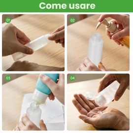 TLDBATICE 6 Flaconi da viaggio 30ml/50ml a prova di perdite, Contenitori Liquidi ricaricabili per bagaglio a mano, flaconi trasparenti per shampoo, crema, lozione e cosmetici