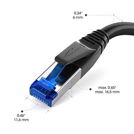 KabelDirekt – Cable Ethernet Cat 7 – 65ft/20m – Cable de red/LAN/RJ45, 10Gbit/s – Disponible en 0.25-30m (Para redes de alta velocidad, juegos, PC, conmutador/router/módem, negro)