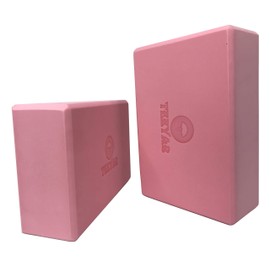 TEEYAR Truly High-Density Yoga Blocks - 2-Pack Durable Premium EVA 4 Inch(23x15x10cm, 300gx2) or 3 Inch(23x15x7.2cm, 230gx2) for Yoga/Pilates/Stretching(3 Inch Pink)
