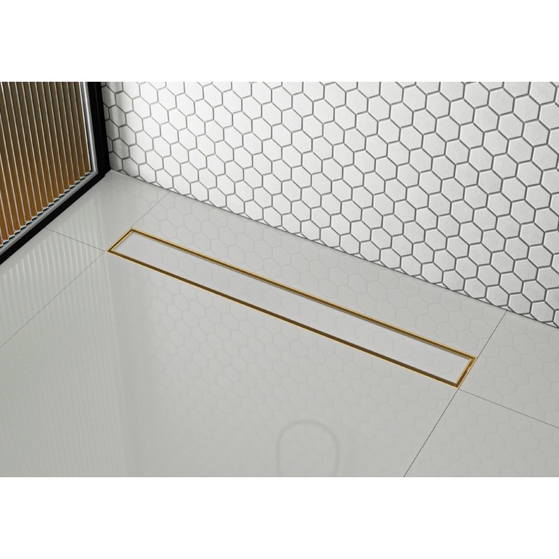 Kingston Brass BSF2427 Watercourse 24" Linear Shower Drain, Brushed Brass
