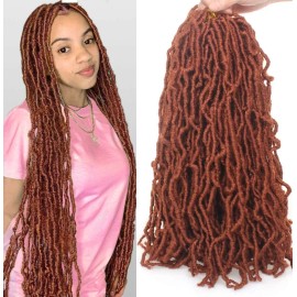 Leeven 6pck 18 Inch Soft Locs Crochet Braids Hair Curly, color #350.                 I7