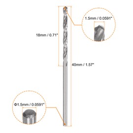 HARFINGTON 12pcs Micro Jobber Twist Drill Bits #53 1.5mm / 0.0591" High Speed Steel HSS Mini Drilling Bit Tool for Stainless Steel Aluminum Wood Plastic