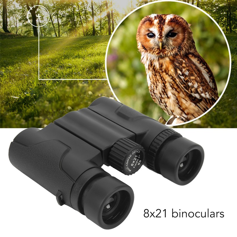 8x21 Pocket Binoculars Folding HD Optical Compact Binoculars for Bird