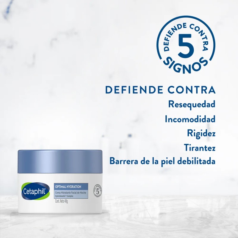 Cetaphil Optimal Hydration Crema Noche Calma Hidrata Piel Sensible