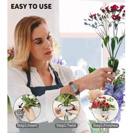 6 x Flower Holder Flower Stem Holder, Bouquet Twister, Spiral Ikebana Bouquet Stem Holder, Hanataba Spiral Handle Holder, Stem Holder Accessory for Vases, DIY Flowers, Flower Arrangement Flower