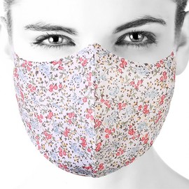 Domestic Summer Cotton Mesh Fashion Cool Mask Korean Mask 1-Cotton-Wildflower Blue 3ea