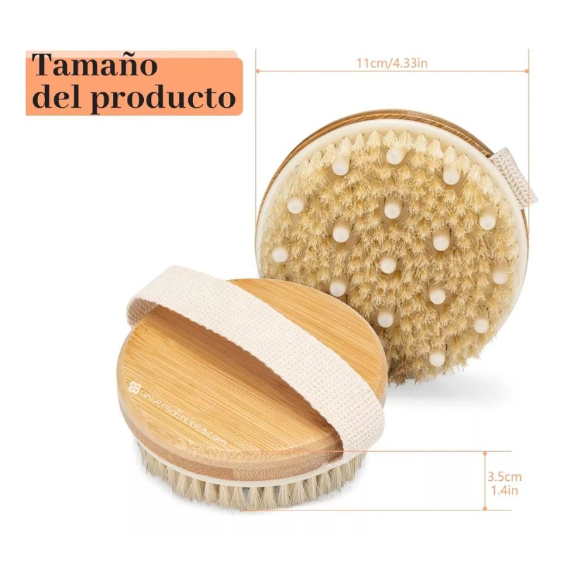 Universo en Linea Cepillo Corporal Cerdas Naturales Exfoliante Suave Full
