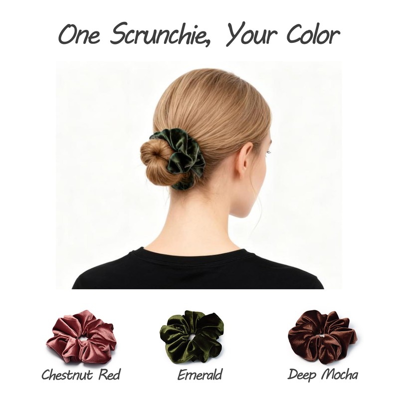 JCLIFE Large Velvet Hair Scrunchie, 5 Inch Elastic Hair Tie