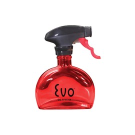 Evo Glass Oil Sprayer Bottle | Non-Aerosol for Olive Oil, Cooking Oils, Vinegars | 6-Oz Capacity | Rotatable Nozzle | Gourmet Cooking Tools - Food-Safe Materials | Red