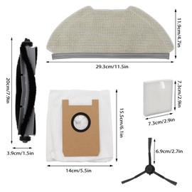 Replacement Parts for Airrobo T20+ - Replacement Parts 16-Piece Accessory Set with Side Brushes, Main Brushes, Filters, Dust Bags, Side Wipes, Spare Parts for Sweepers