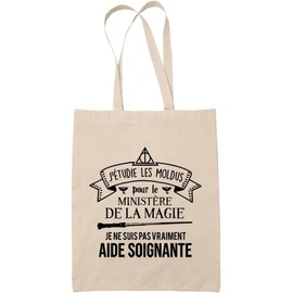Planetee Tote Bag Tasche mit den beigen Moldus, zur Pflege