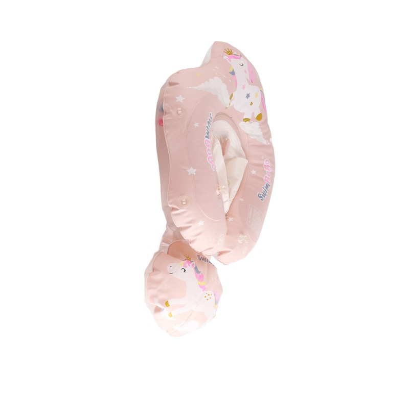 Children Swimming Circle Pink Little Horse Inflatable Sunshade Pool Float