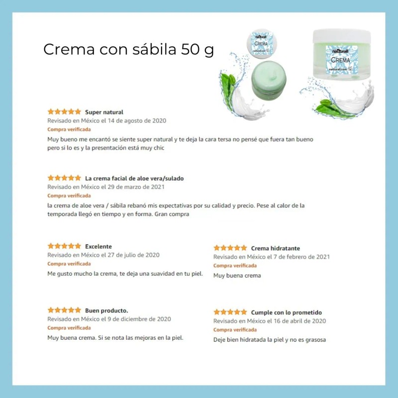 Crema Sabila Aloe Vera Facial Corporal Hidratante Antiacne *