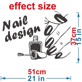 ANFRJJI Manicure Quotes Nail Salon Wall Sticker - Add Style to Your Home or Store Decor with Vinyl Waterproof Decals - Transform Your Space with Nail Beauty-Themed Wall Art (Black-JZY042-nail Design)