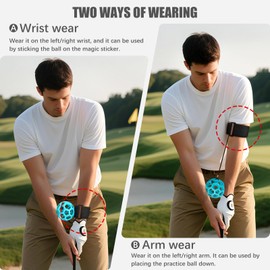 Golf Training Aid Accessories, Pro Golf Swing Trainer with Dual Strap System, Golf Smart Ball Adjustable Wrist & Arm Swing Aid for Posture Correction, Muscle Memory Trainingl for Beginners/Pros