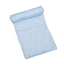 Pet Cooling Mat with Pillow Washable Ice Silk Summer Pet Self Cooling Pad for Cats and Small Medium Dogs Blue L