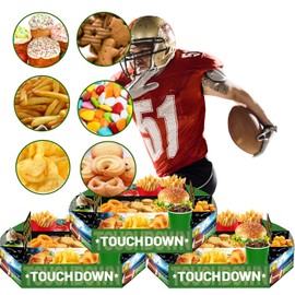 GalaHub 3 Pack Football Snack Trays Set, Football Party Supplies Kit, Game Day Snack Trays for Parties, Perfect for Football Birthday Party decoration