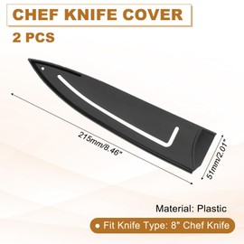 PATIKIL 2Pcs PP Universal Knife Cover, Knife Protector Sleeve for 8" Chef Knife Guard Cover for Kitchen, Dining Room, Black