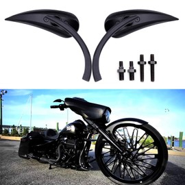 Black Sportster Mirrors for Harley Road King Street Electra Glide Road Glide Dyna Softail Rearview 1982-2018 2019 2020 (Black#3)