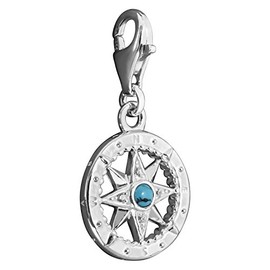 Thomas Sabo Charm Silver Compass with Cubic Zirconia and Imitation Turquoise Reference 1228 17
