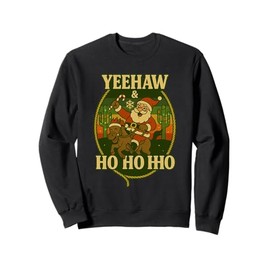 Yeehaw Ho Ho Ho Funny Christmas Cowboy Santa Wild West Xmas Sweatshirt