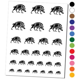 Boar Viking Nordic Celtic Temporary Tattoo Water Resistant Fake Body Art Set Collection - Brown (One Sheet)