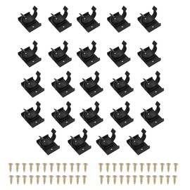 24 Pcs Plinth Clips with, Bath Panel Clips, Kitchen Plinth Clips, Kickboard Clips, Kick Board Plinth Clips, Clips with Attaching Bracket Adjustable for Kitchen Cabinets Bed Legs(Black)
