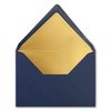 25 x metallic gold lined envelopes DIN C5, dark blue,