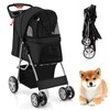 HAPPAWS 4 Wheels Dog Stroller, Foldable Pet Stroller for Small/Medium