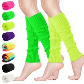 Buauty Leg Warmers 80s Party Ribbed Knit Outfits for Women Girls Fashion Y2k Winter Sports Neon Party Yoga Socks Accessories
