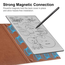 Xuanbeier Genuine Leather Case Compatible with Remarkable Paper Pro 11.8 Inch Digital Paper Magnetic with Auto Sleep/Wake Ultra Slim Book Folio Cover,Brown-Black